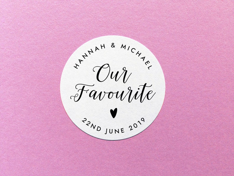 Our Favourite Sticker, Party Favour Stickers, Our Favorite Label, His Hers Favour Labels, Party Favor Sticker, Party Bag Label, Our Favorite image 1
