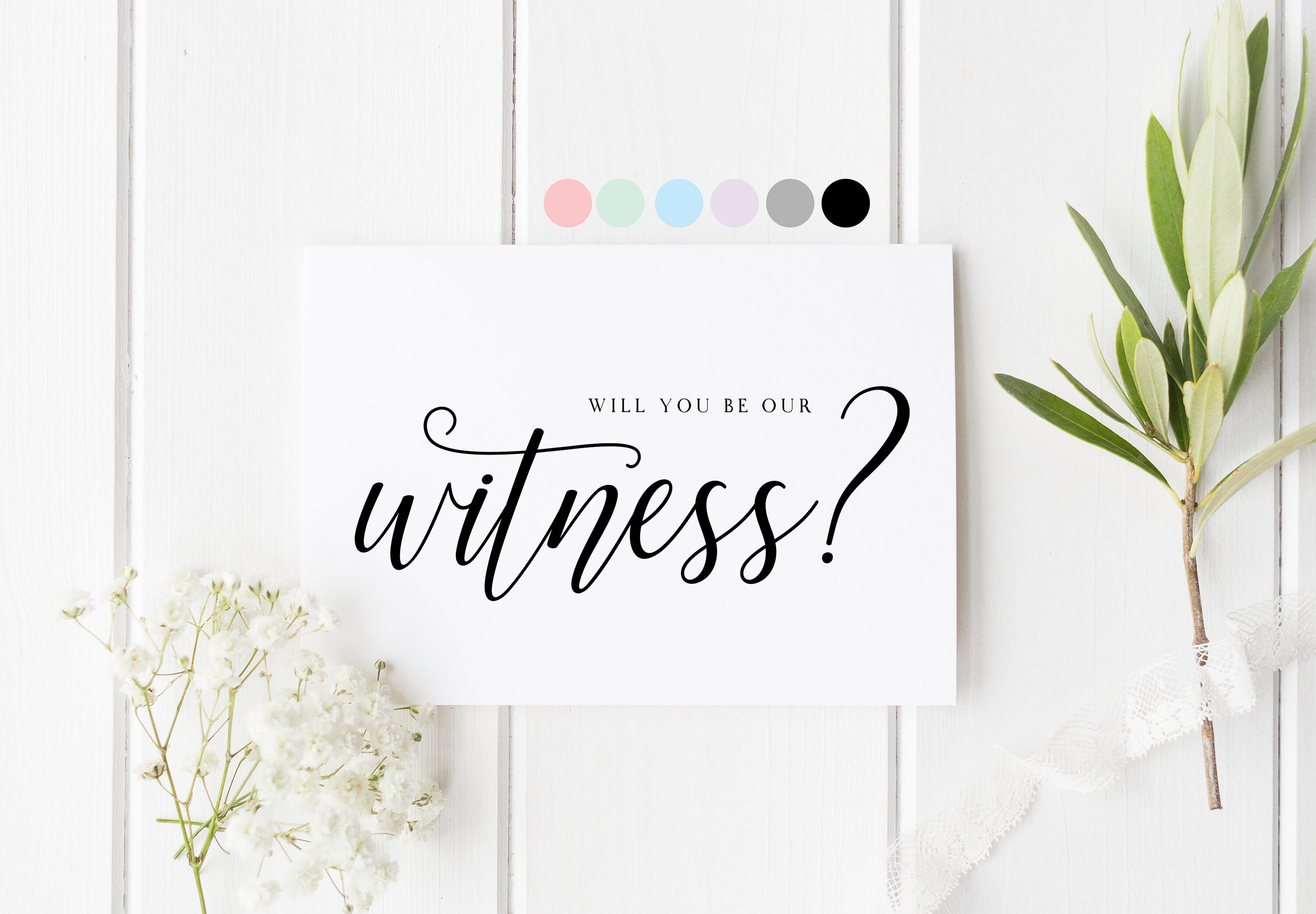 Will You Be Our Witness Card, Witness Wedding Card, Be Our Witness Ca…