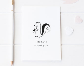 Funny Anniversary Card, Nuts About You Card, Card For Husband, Pun Card For Couple, Boyfriend Anniversary Card, Wedding Anniversary