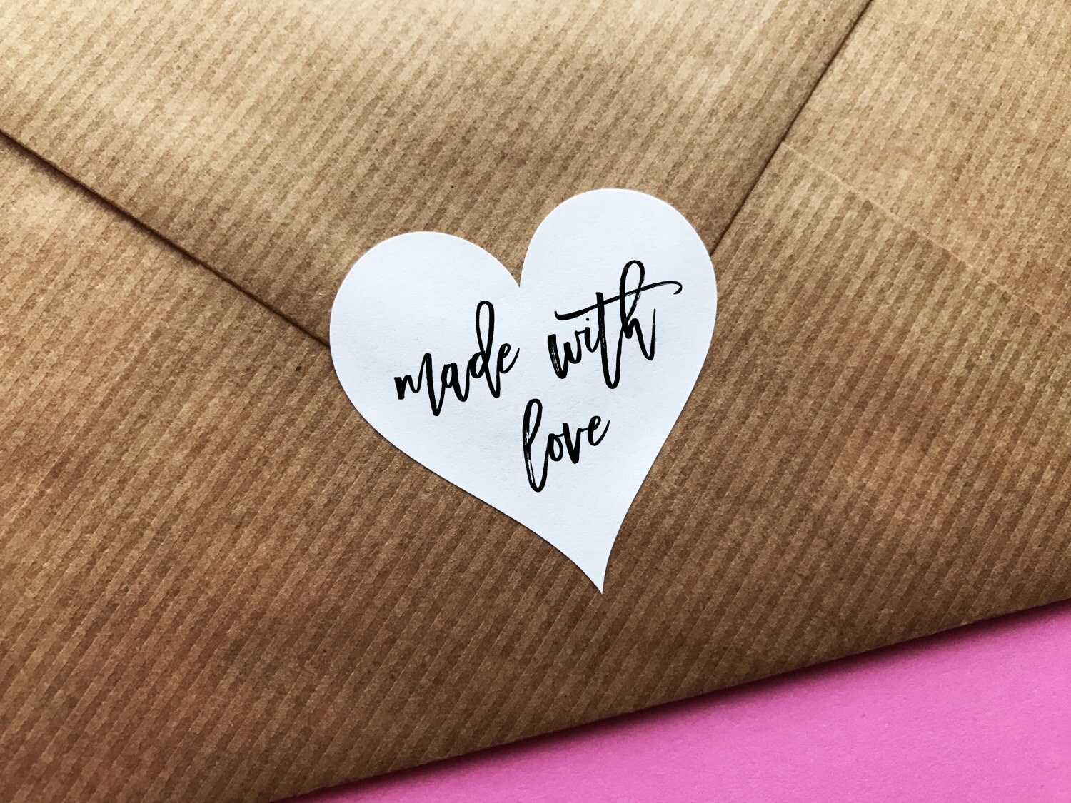 Handmade With Love Sticker, Heart Made With Love Label, Packaging Sti…