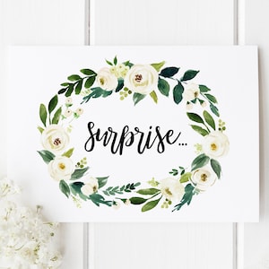Carte de grossesse surprise, annonce de grossesse, carte florale de grossesse, carte d'annonce de bébé, vous allez être grands-parents, bébé dû