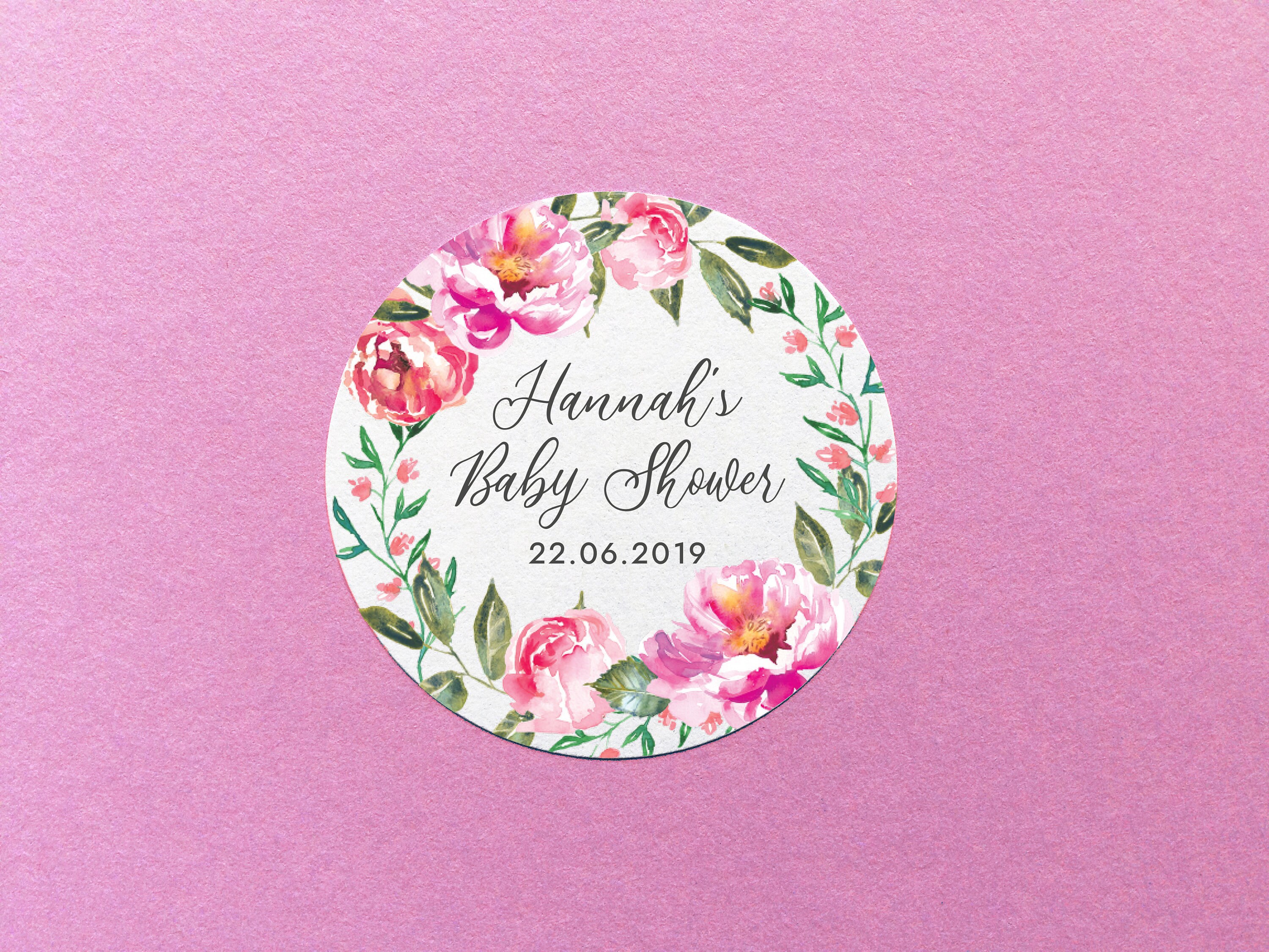 Floral Baby Shower, Baby Shower Labels, Personalised Baby Shower Labe…