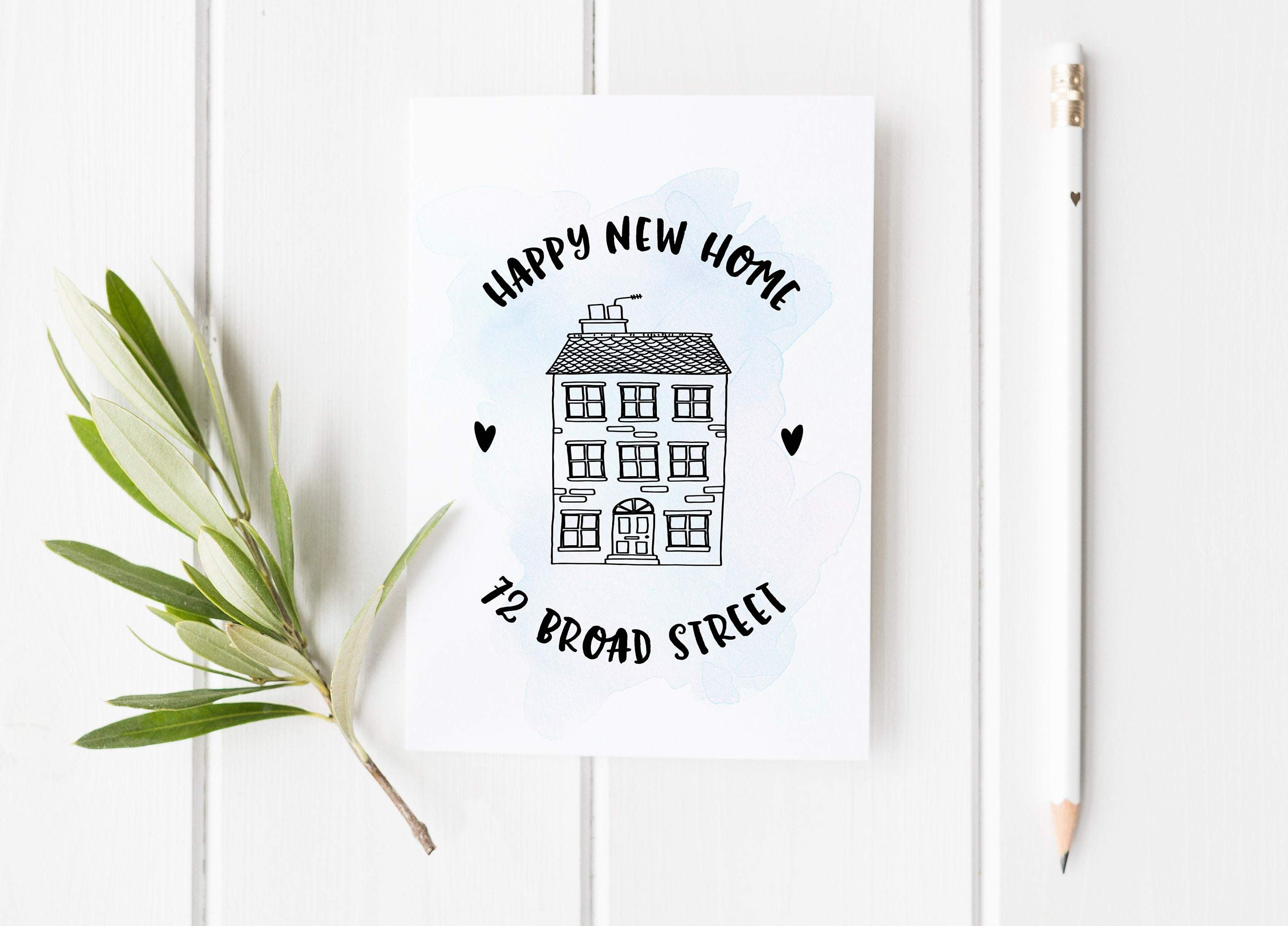 Happy New Home Card, House Illustration Card, House Warming Card, New…