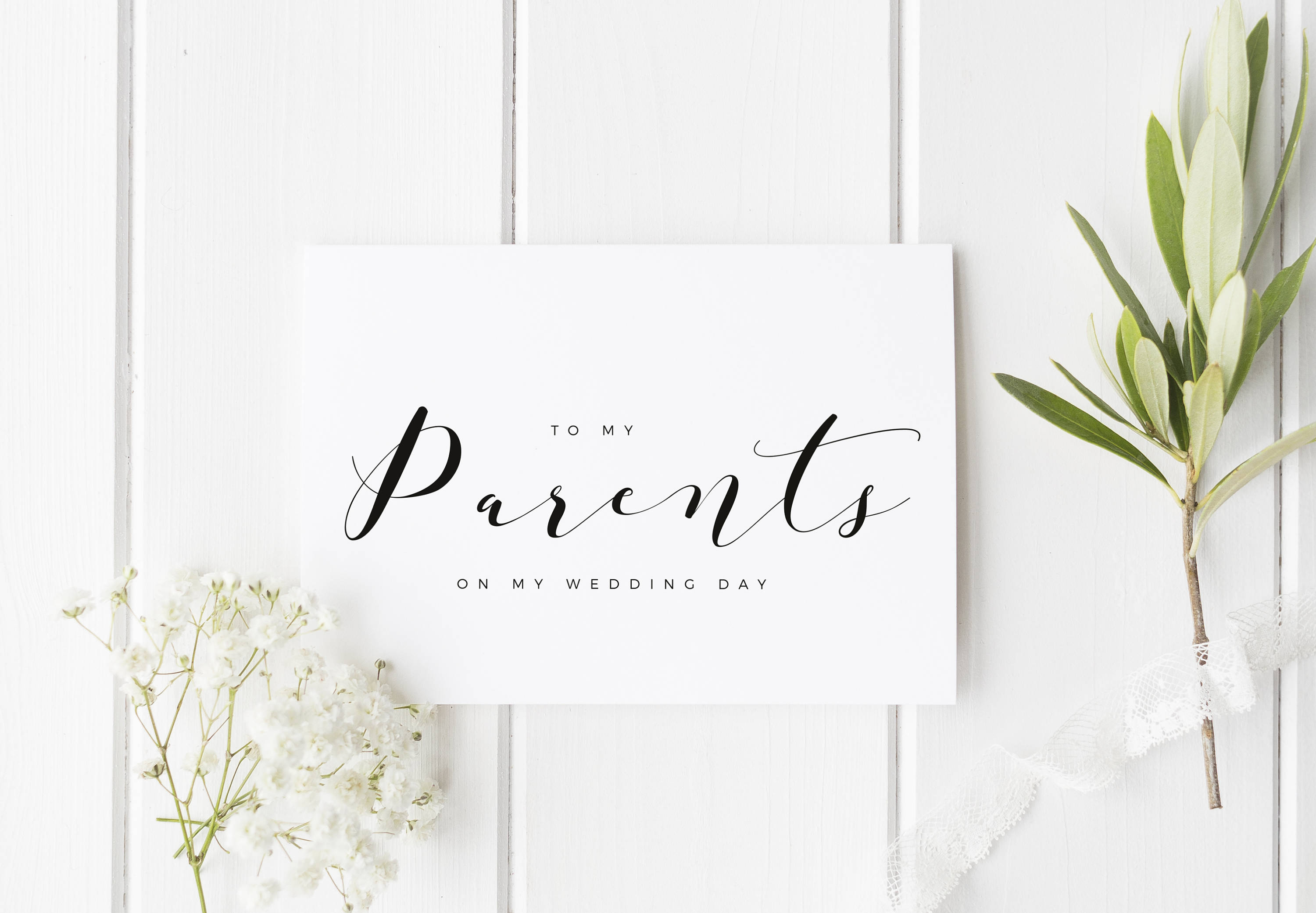 To My Parents Wedding Day Card, To My Parents On My Wedding Day, Pare…