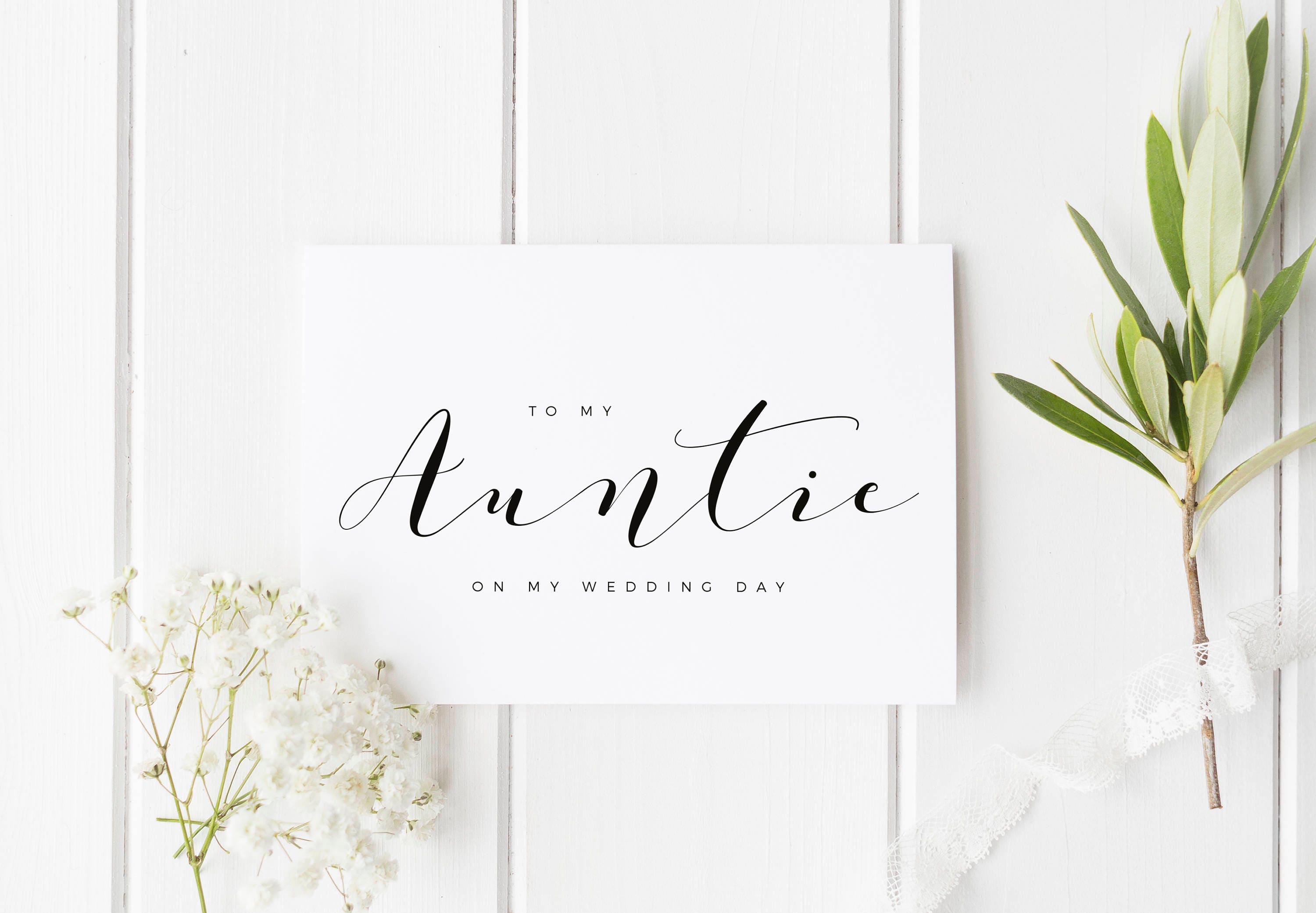 To My Auntie On My Wedding Day, Aunt Wedding Day Card, Auntie Wedding…
