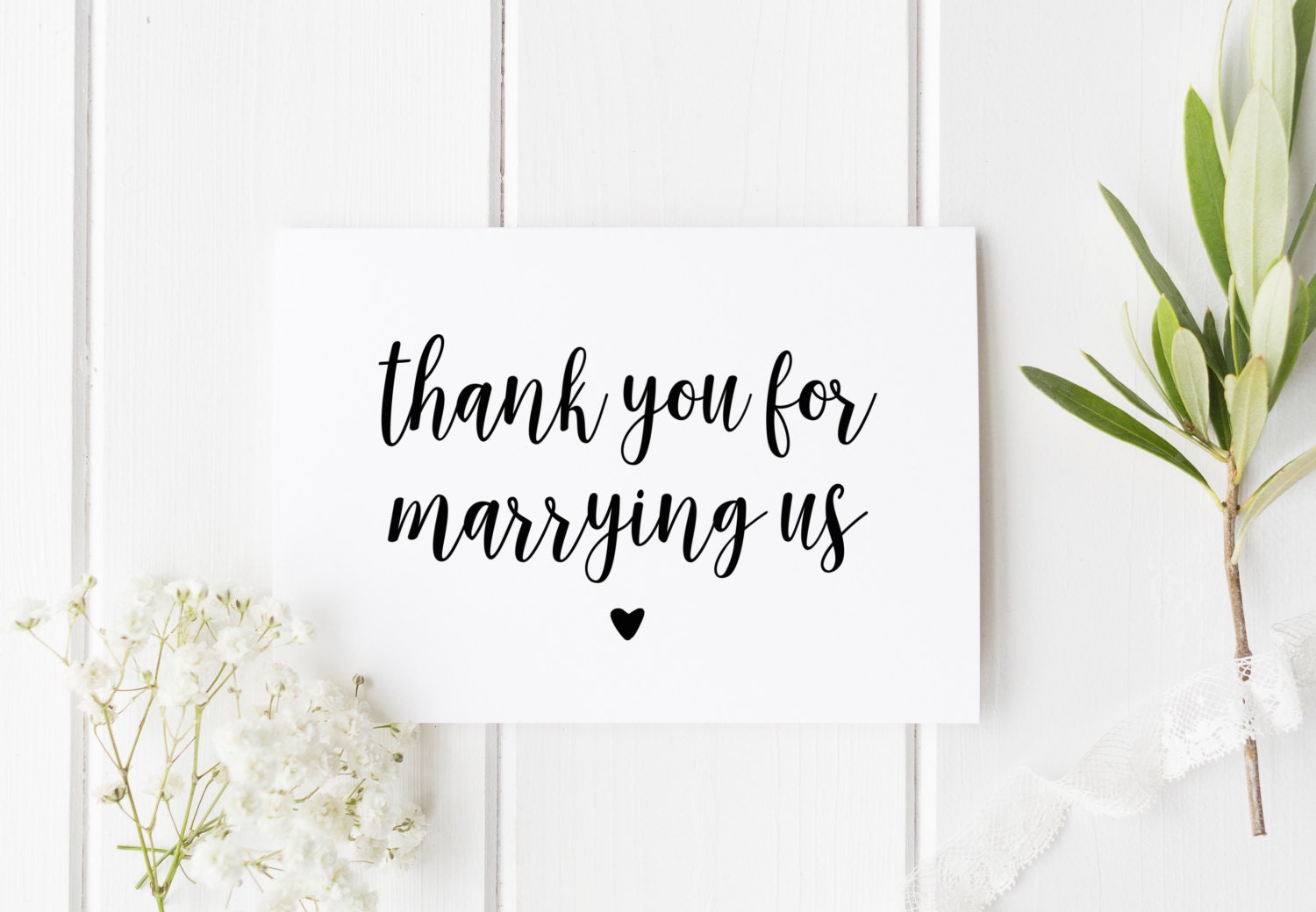 Thank You Wedding Card, Thankyou Officiant Card, Thank You For Marryi…