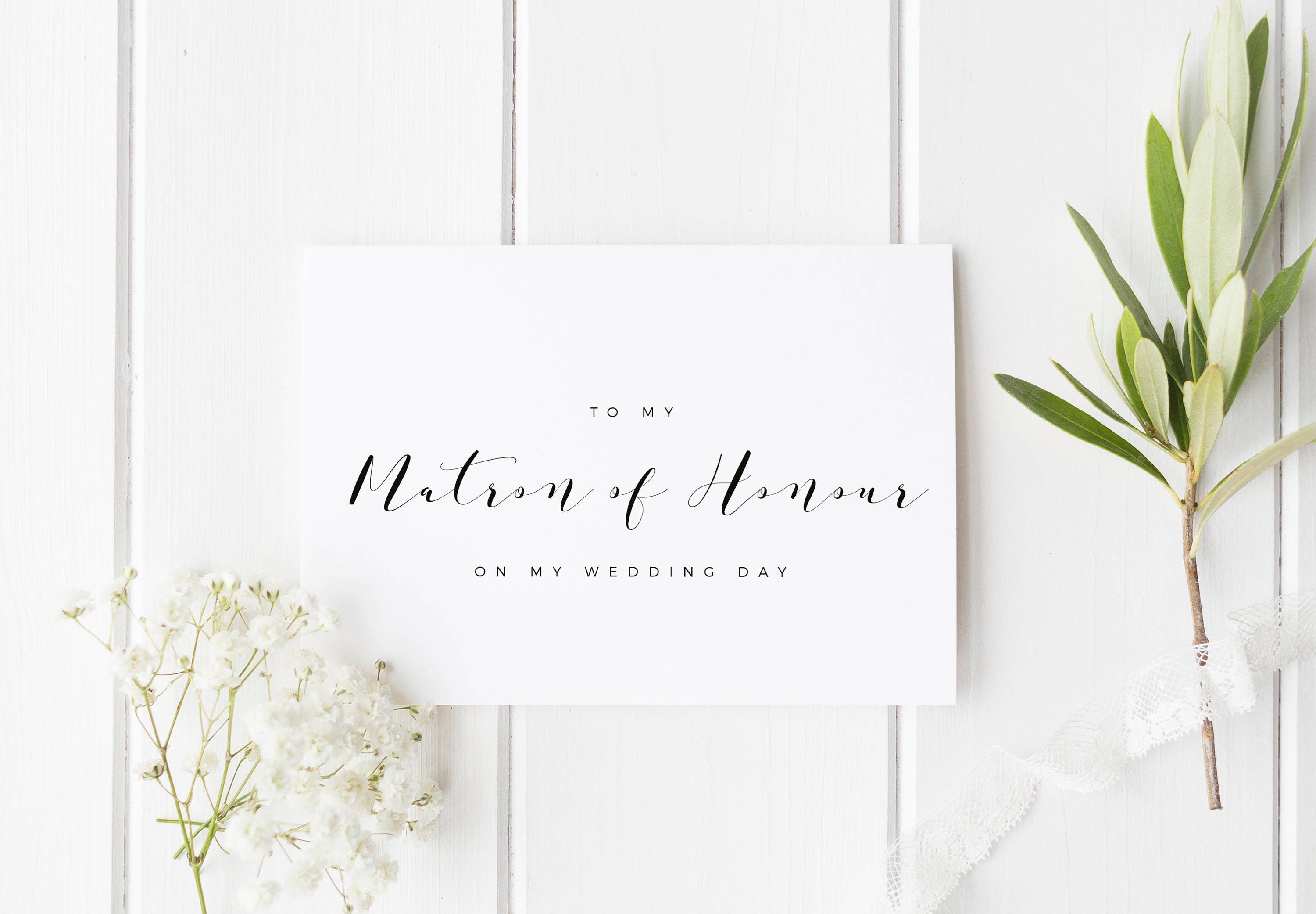To My Matron Of Honor Card, Maid Of Honour Thank You Card, To My Maid…