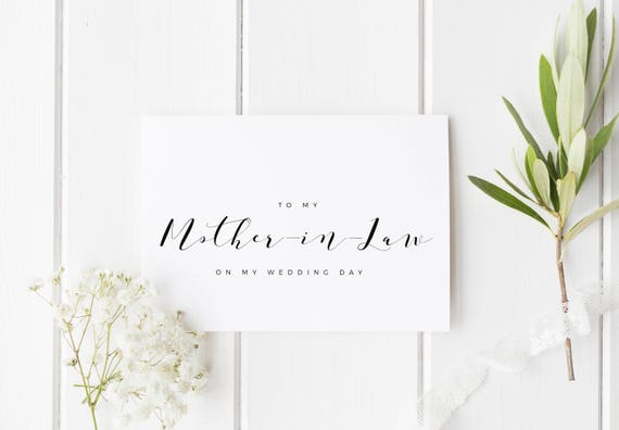 mother in law mother in law of the bride Wedding Card mother of the groom Wedding Day Card SALE To my mother in law on my wedding day