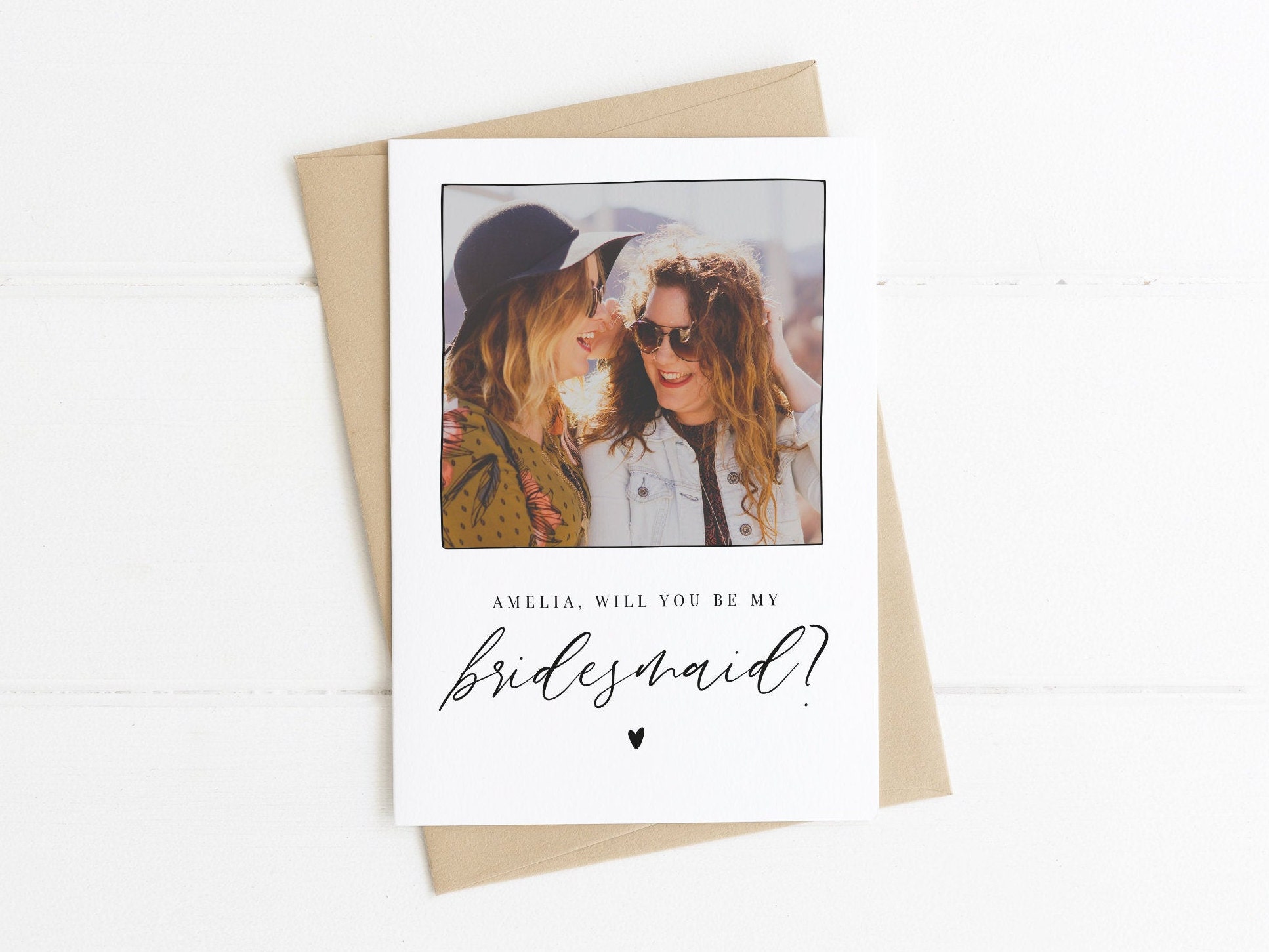 Will You Be My Bridesmaid, Bridesmaid Photo Card, Photo Bridesmaid Pr…