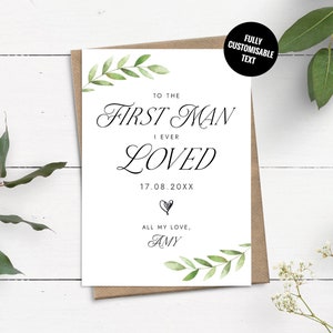 Carte personnalisée le jour du mariage à papa, carte pour le premier homme que j'ai jamais aimé, carte pour papa le jour du mariage, carte pour père de la mariée