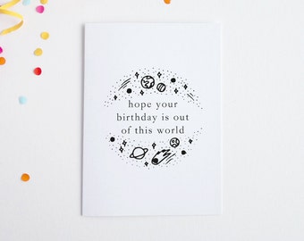 Pun Birthday Card, Birthday Card For Friend, Space Birthday Card, Out Of This World Birthday, Birthday Card Boyfriend, Birthday Card For Him