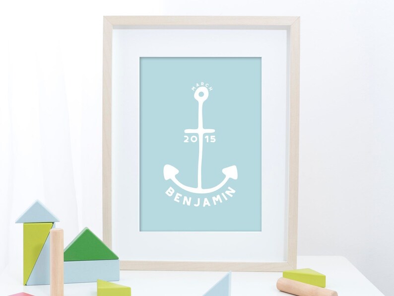 Nautical Nursery Decor Boys Room Decor Nursery Anchor Print Etsy