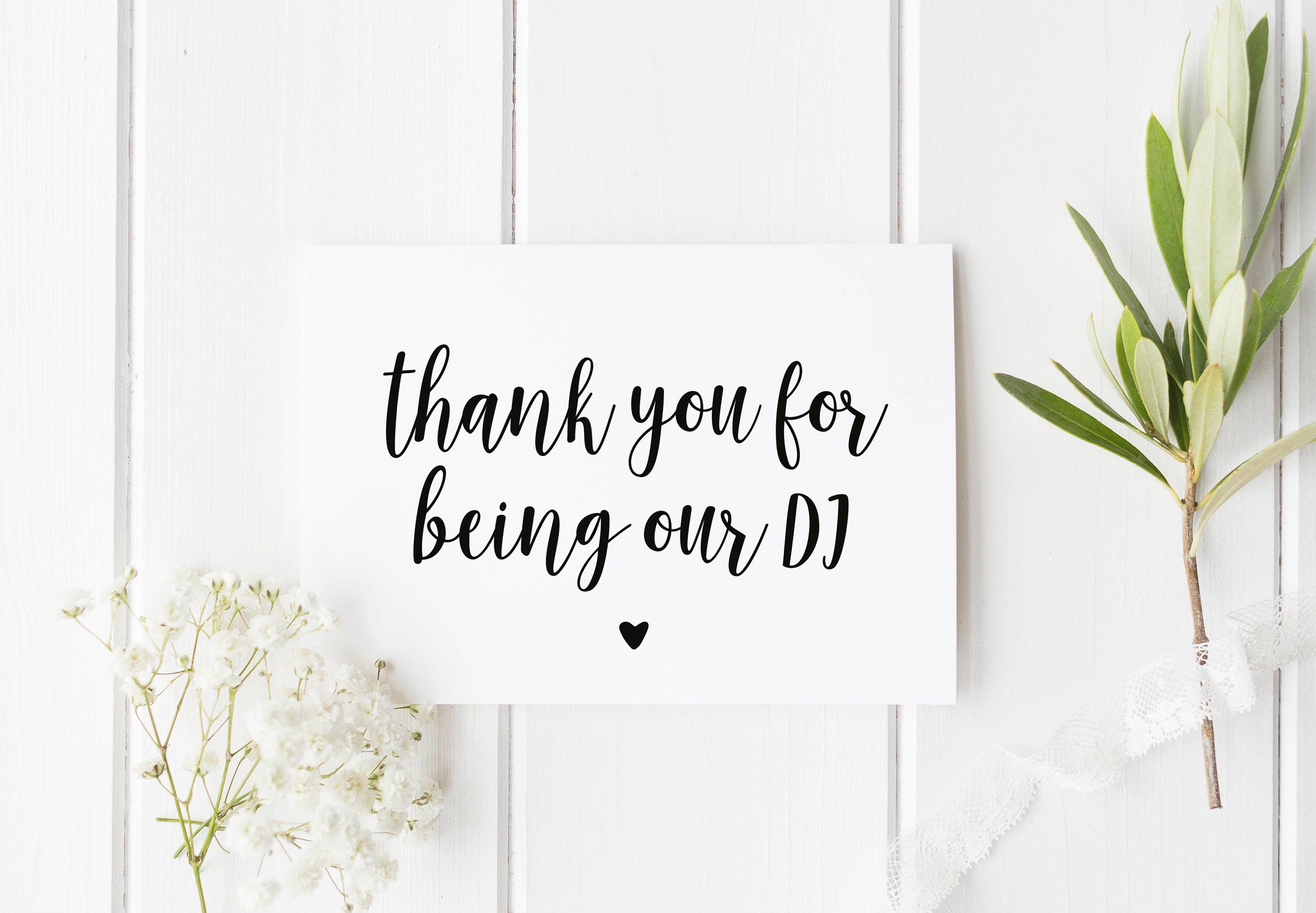 Thank You DJ Wedding Card, Thank You For Being Our DJ, Thank You Musi…