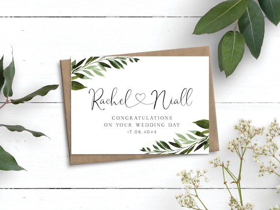Personalised Wedding Card Congratulations Wedding Card Wedding Gift Card Newly Married Couple Greeting Card On Your Wedding Day Card