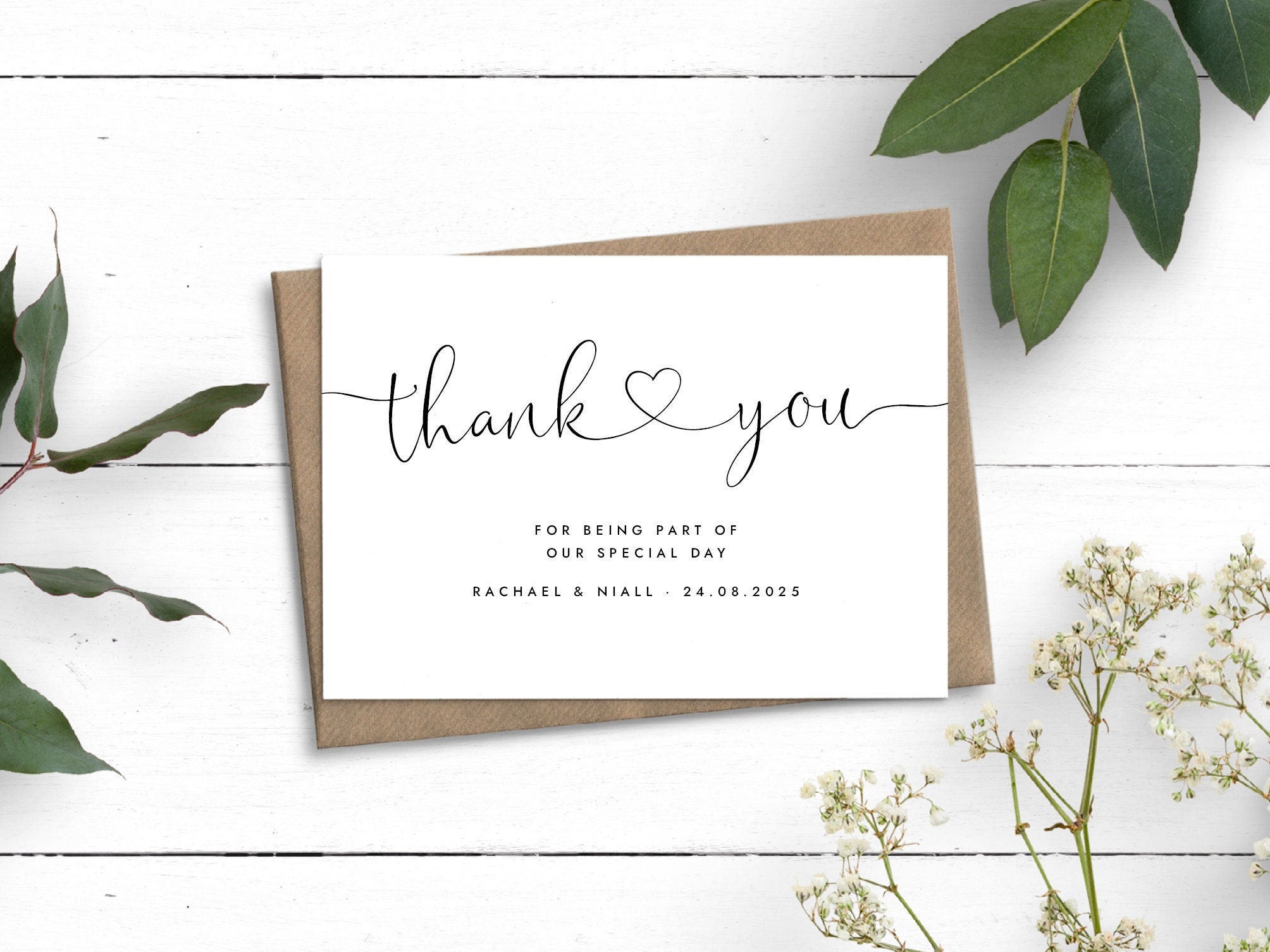 Thank You Cards Set of 4 Mini Thank You Cards and Envelopes Mini Cards and  Envelopes Thank You Multipack Blank Inside 