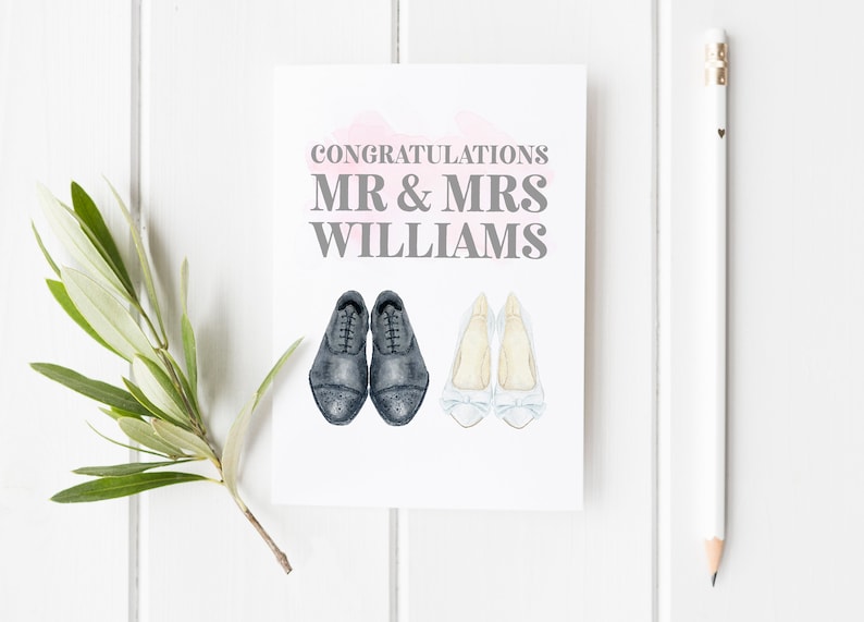 Wedding CARD PERSONALISED Name and Date unique personal MR and & MRS surname Wedding CARD PERSONALISED Name and Date unique personal MR and & MRS surname