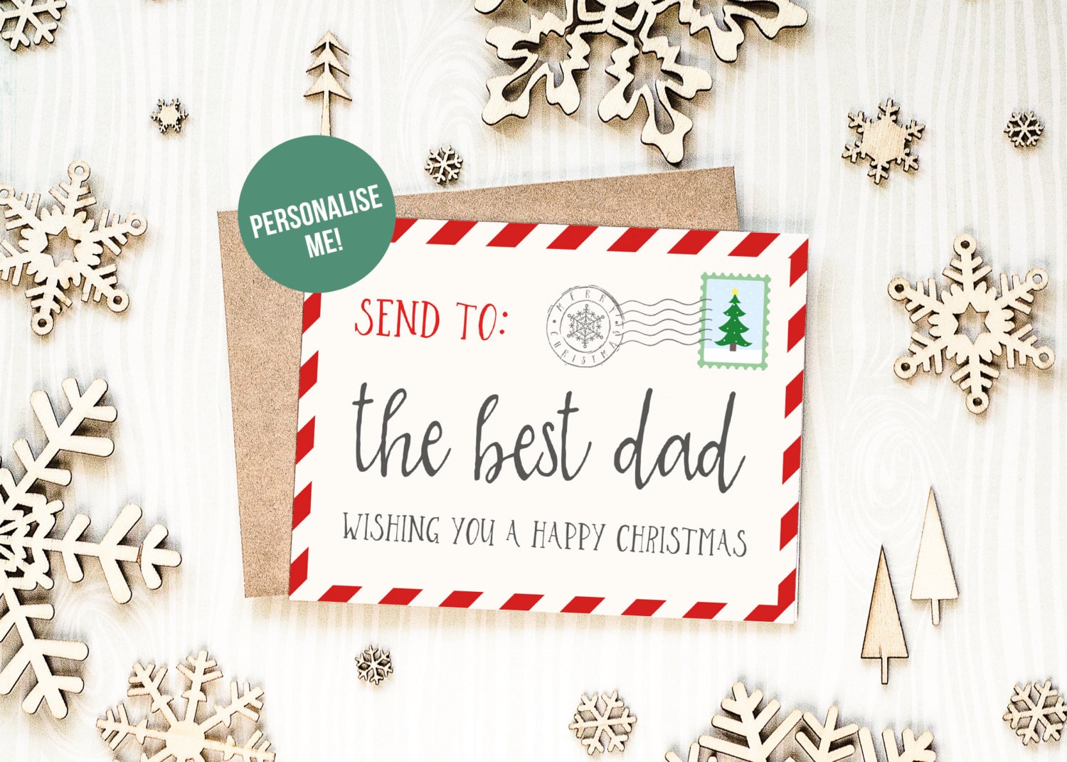 Christmas Card for Dad Santa Post Card Best Dad Christmas Etsy UK