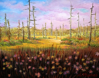 The Meadow - 24"  x 18" - Acrylic on Canvas, Gallery Wrapped, Unframed