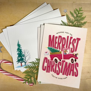 Kerstkaart &envelop | Originele Vintage Speelse Grappige Dieren | 5x7 Blank Binnenkant