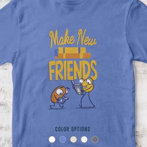Camiseta juvenil Make New Friends Book Monster, prenda de dibujos animados divertida e ilustrada a mano que a los bibliotecarios les encantará