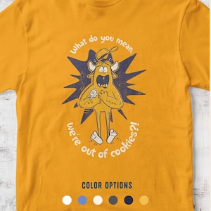 Camiseta divertida de monstruo juvenil vintage, ropa de dibujos animados ilustrada a mano