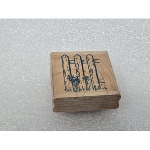 Wood-Mounted Rubber Stamp Fence Design Stampin Up Crafting & Scrapbooking Tool