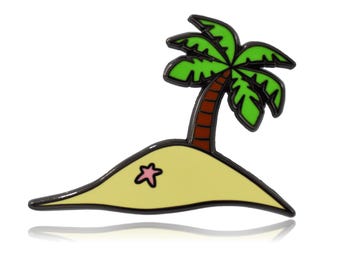 Deserted Island Palm Tree Hard Enamel Pin