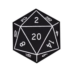 W20 Würfel gesticktes Bügelbild