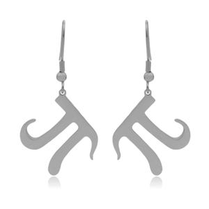 Pendientes colgantes de acero inoxidable con el símbolo Pi