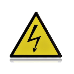 High Voltage Safety Warning Hard Enamel Pin