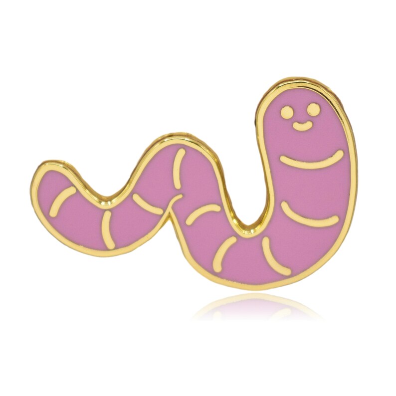 Cartoon Earthworm Hard Enamel Pin - Etsy