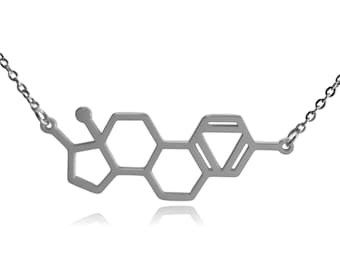 Estrogen Molecule Stainless Steel Necklace