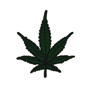 Marijuana Blatt gestickt Bügelbild
