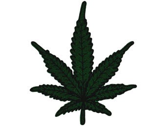 Marijuana Leaf Embroidered Iron-on Patch