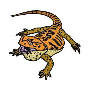 Bearded Dragon Embroidered Iron-on Patch