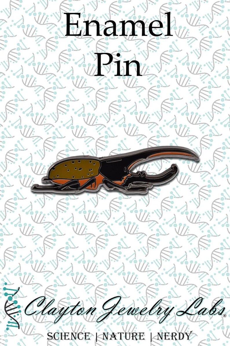 Hercules Rhinoceros Beetle Hard Enamel Pin image 3