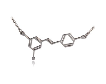 Steel Wine Resveratrol Molecule Stainless Steel Necklace