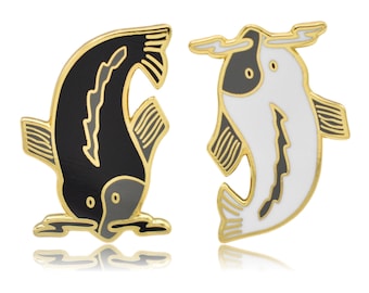 Yin and Yang Koi Fish Hard Enamel Lapel Pins