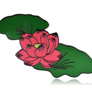Harde emaille pin lotusbloem met bladeren