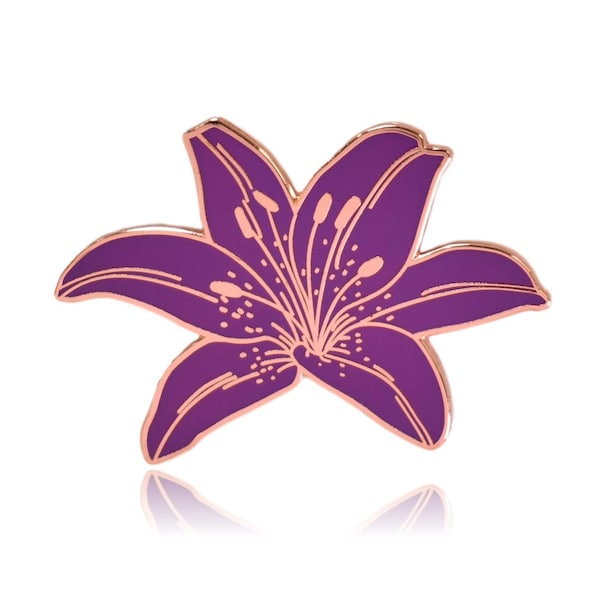 Pin de solapa de esmalte duro con flor de lirio tigre
