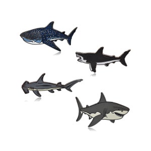 Shark Enamel Pin Set of 4