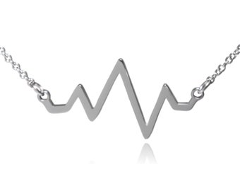 Heart Beat Pulse Stainless Steel Necklace