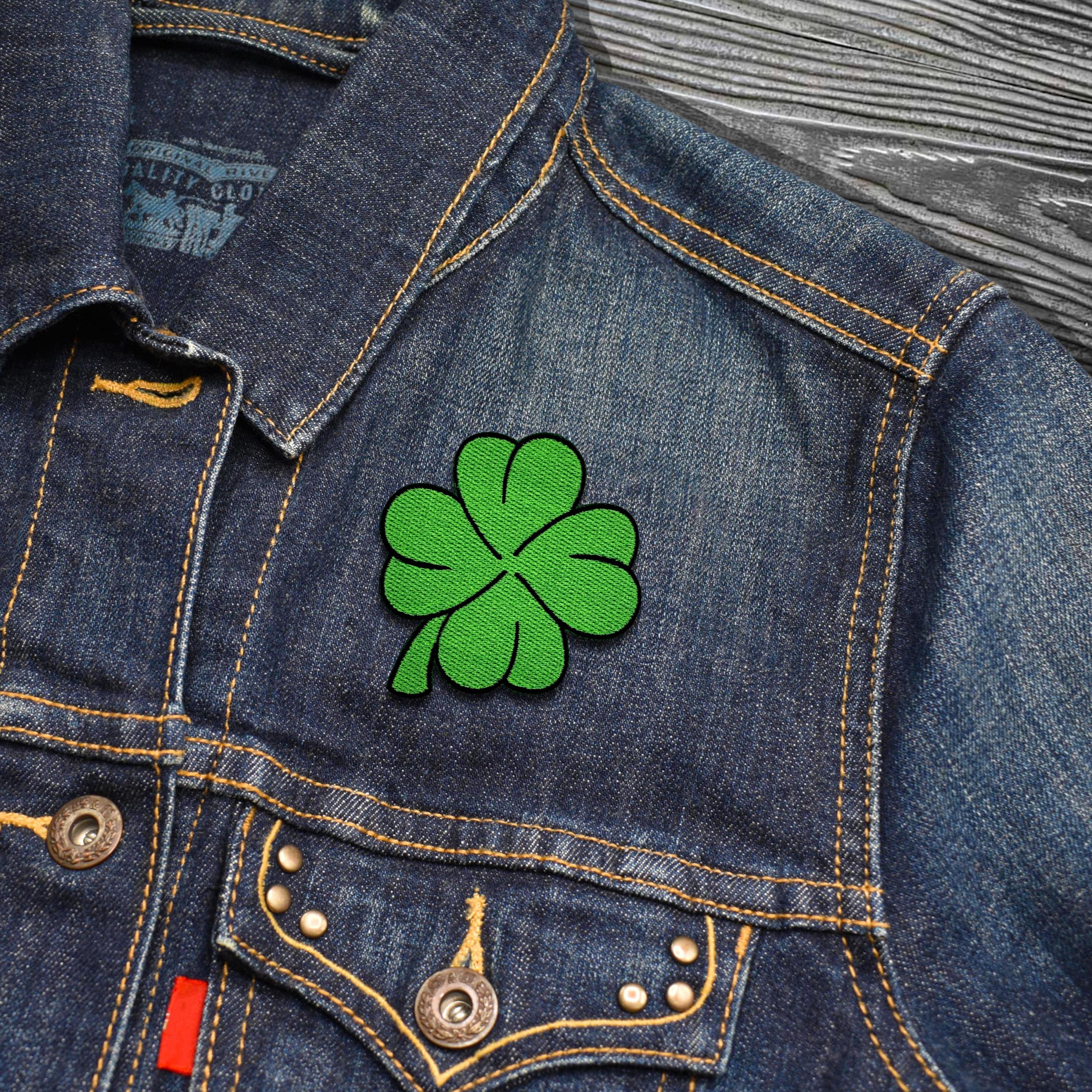 Lot De 4 Patches Thermocollants Trèfle à Quatre Feuilles – Écussons Brodés 3x4 Cm – Pour Vêtements, Jeans, Sacs – DIY Enfant Et Adulte