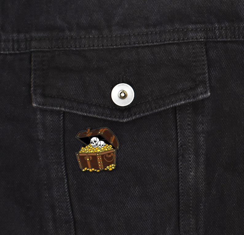 Treasure Chest Pin Pirate Treasure Chest Enamel Pin - Etsy