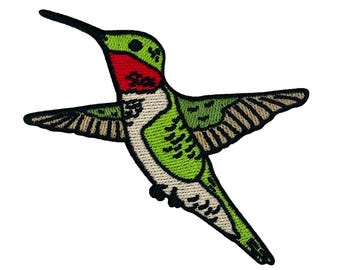 Hummingbird Embroidered Iron-on Patch