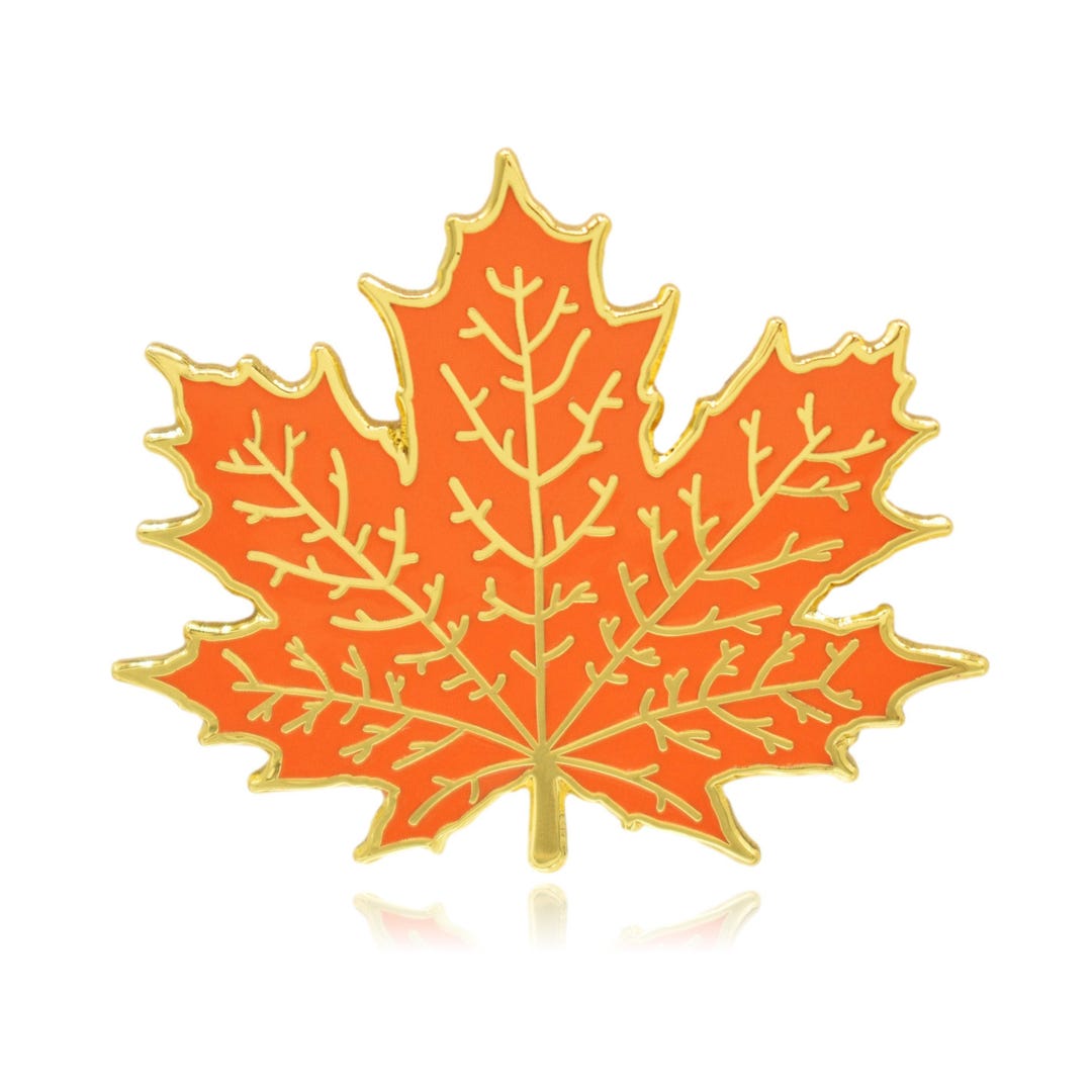 Spilla A Foglia Autunnale In Peltro - Artigianale Britannico - Albero, Acero Canada