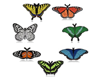 Butterfly Enamel Pin Set of 7