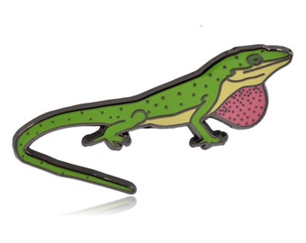 Green Anole Lizard Hard Enamel Pin