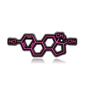 Estrogen Molecule Hard Enamel Pin