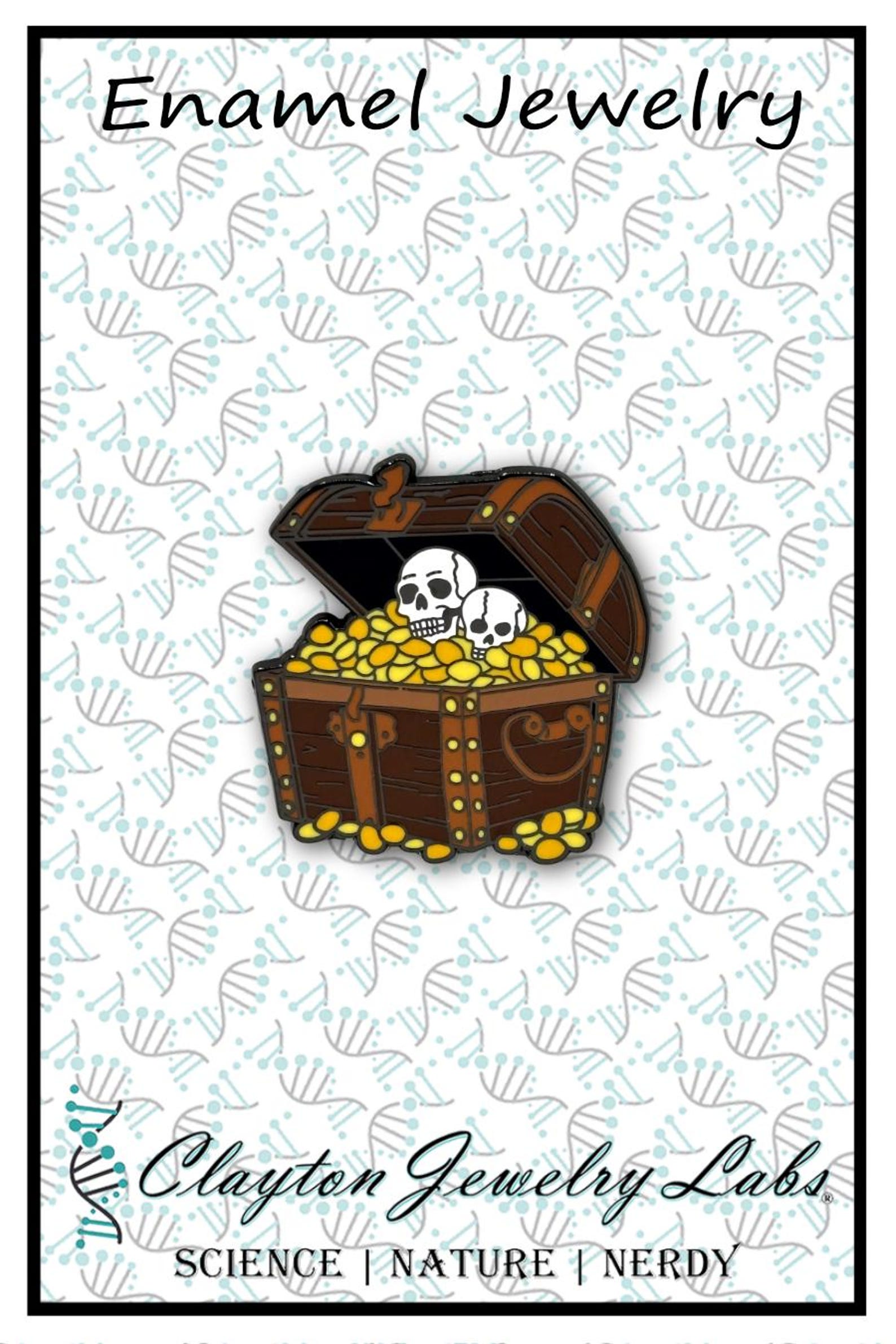 Treasure Chest Pin Pirate Treasure Chest Enamel Pin - Etsy